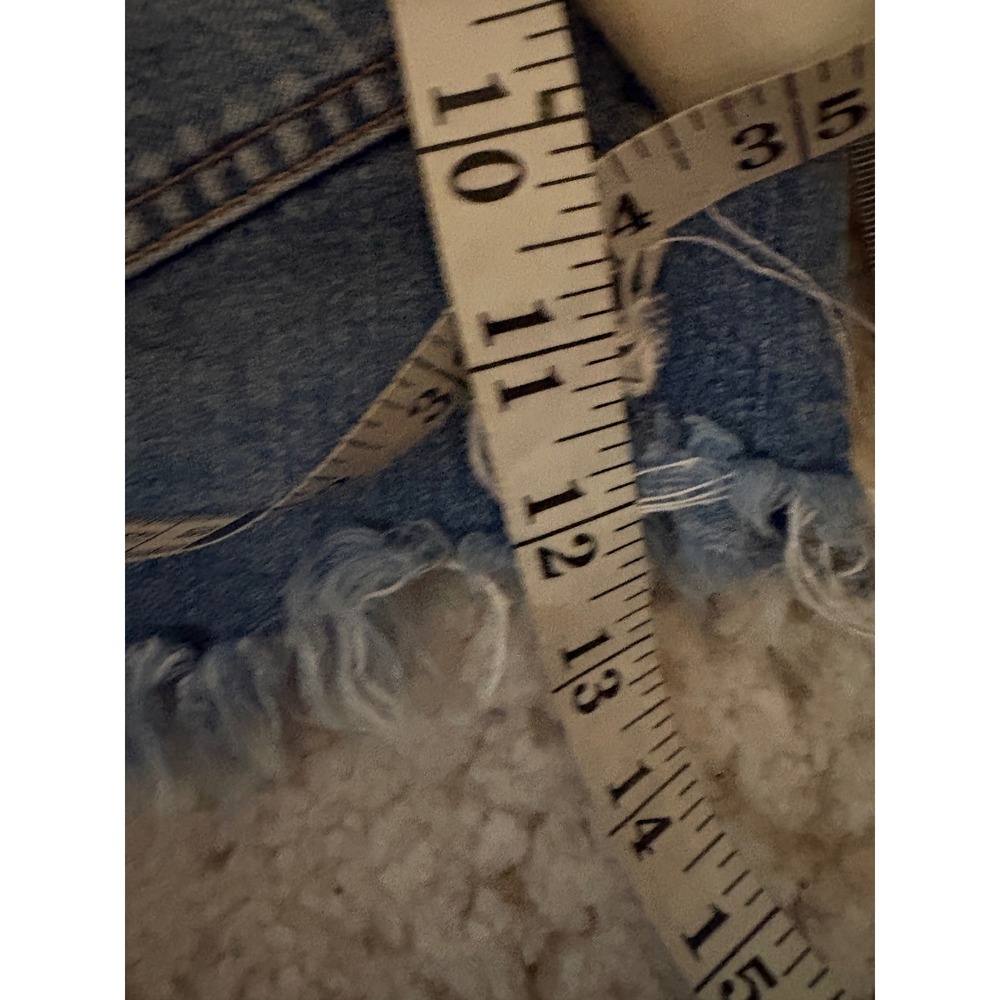 Free People Wild Rose Embroidered Studded Distressed Denim Mini Skirt Size 25 - Picture 6 of 6